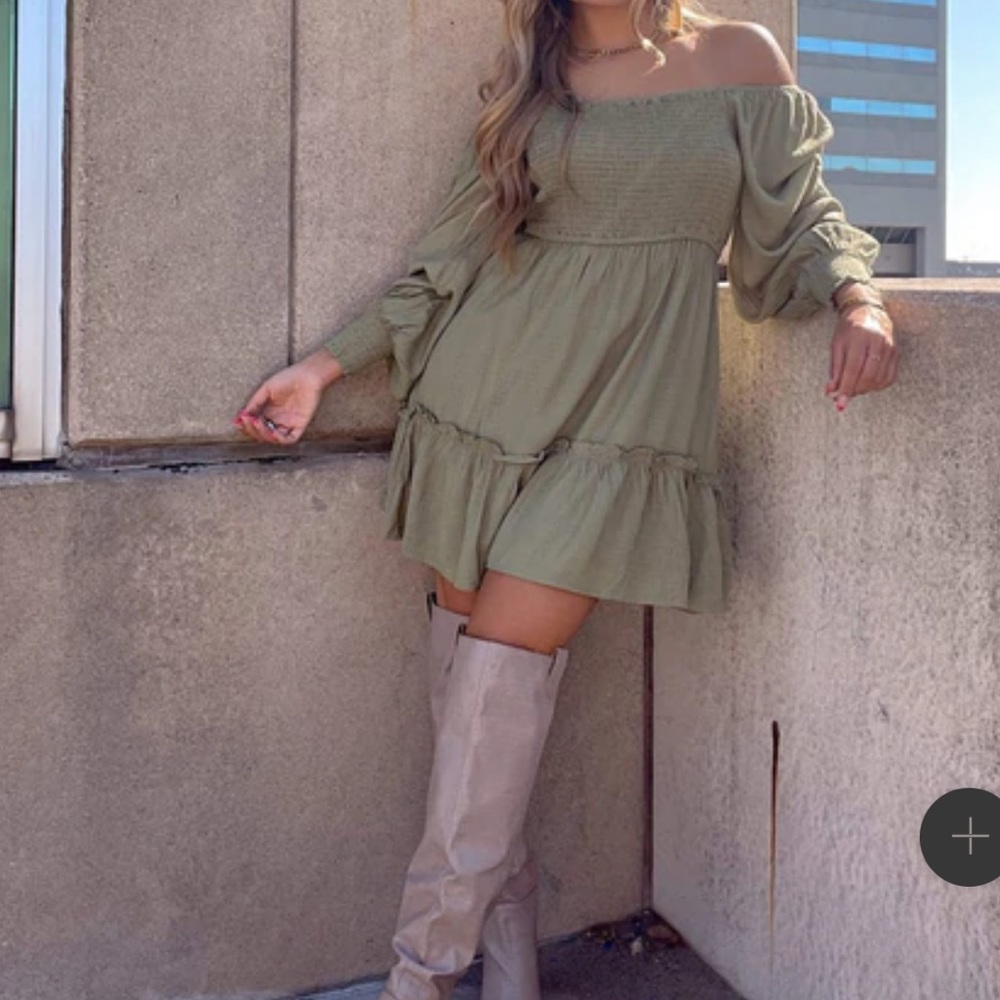 Olive Long Sleeve Dress